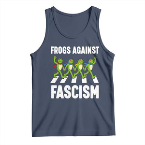 Walking Frog Against Fascism Tank Top Frogs Band Resistance Protest TS02 Navy Print Your Wear