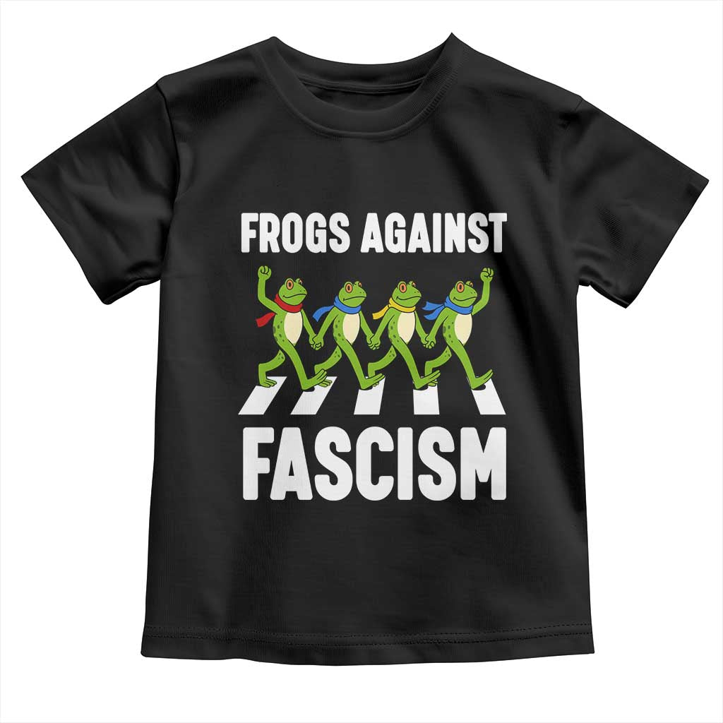 Walking Frog Against Fascism Toddler T Shirt Frogs Band Resistance Protest TS02 Black Print Your Wear