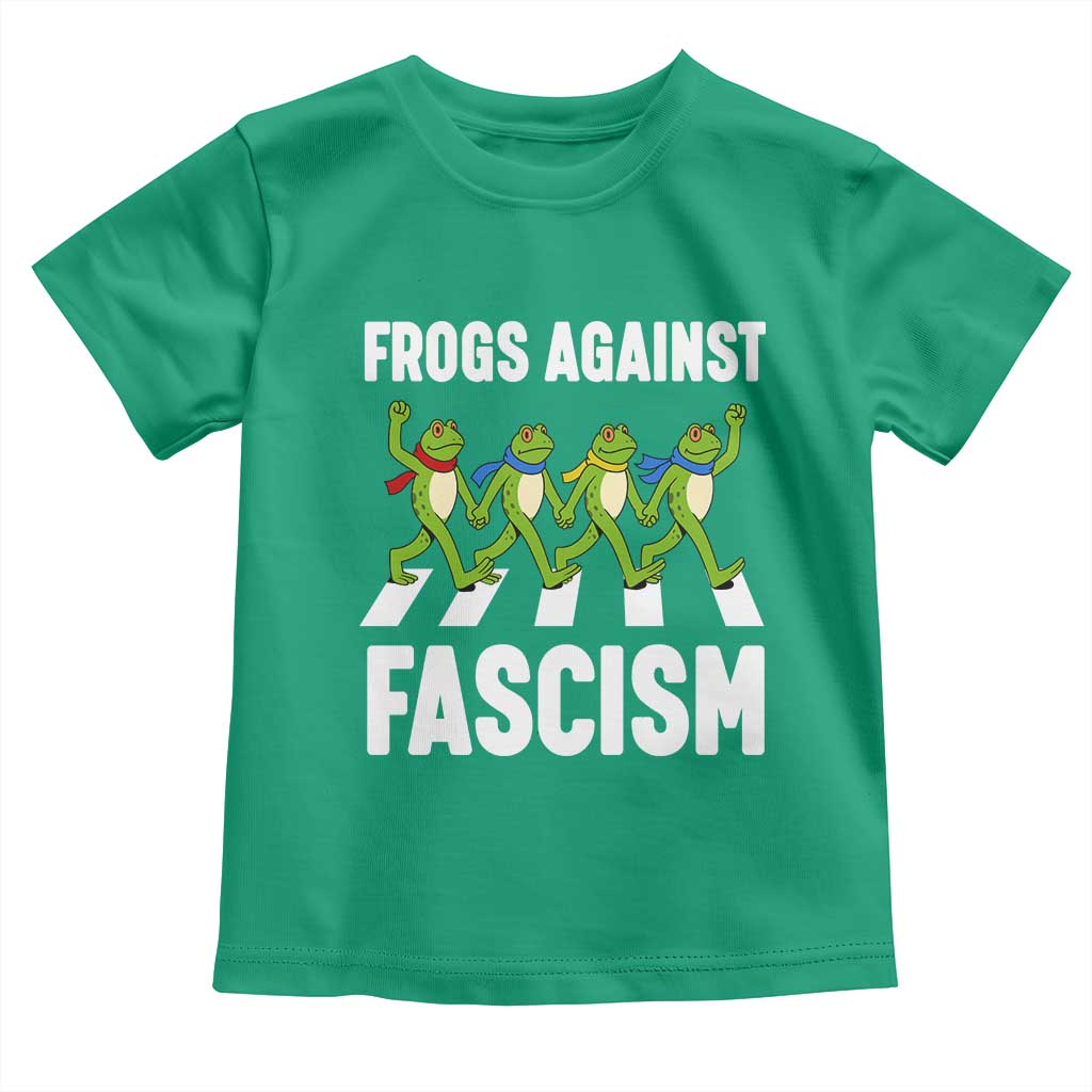 Walking Frog Against Fascism Toddler T Shirt Frogs Band Resistance Protest TS02 Irish Green Print Your Wear