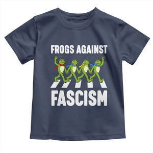 Walking Frog Against Fascism Toddler T Shirt Frogs Band Resistance Protest TS02 Navy Print Your Wear