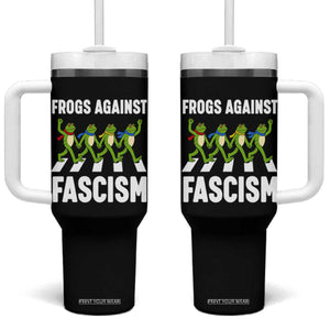 Walking Frog Against Fascism Tumbler With Handle Frogs Band Resistance Protest TS02 One Size: 40 oz Black Print Your Wear