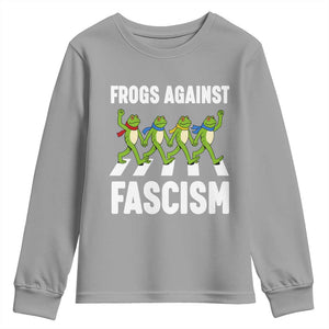 Walking Frog Against Fascism Youth Sweatshirt Frogs Band Resistance Protest TS02 Sport Gray Print Your Wear