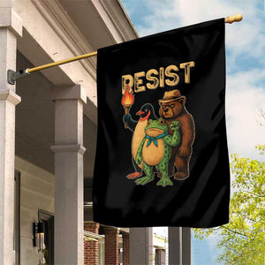 Resist Social Club 2025 Garden Flag Bear Penguin Frog Protest Unity for Social Justice TS02 Print Your Wear