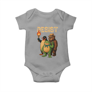 Resist Social Club 2025 Baby Onesie Bear Penguin Frog Protest Unity for Social Justice TS02 Sport Gray Print Your Wear