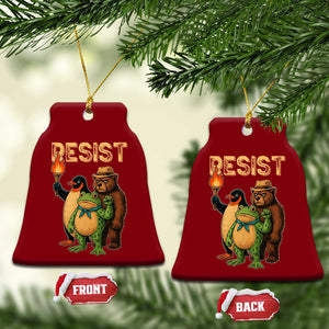 Resist Social Club 2025 Ceramic Ornament Bear Penguin Frog Protest Unity for Social Justice - Print Your Wear