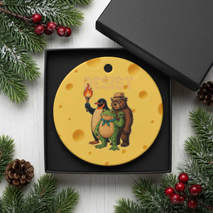 Resist Social Club 2025 Ceramic Ornament Bear Penguin Frog Protest Unity for Social Justice TS02 1pc Yellow Cheese Print Your Wear