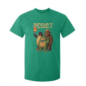 Resist Social Club 2025 T Shirt For Kid Bear Penguin Frog Protest Unity for Social Justice TS02 Irish Green Print Your Wear