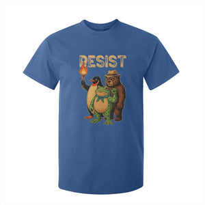 Resist Social Club 2025 T Shirt For Kid Bear Penguin Frog Protest Unity for Social Justice TS02 Royal Blue Print Your Wear