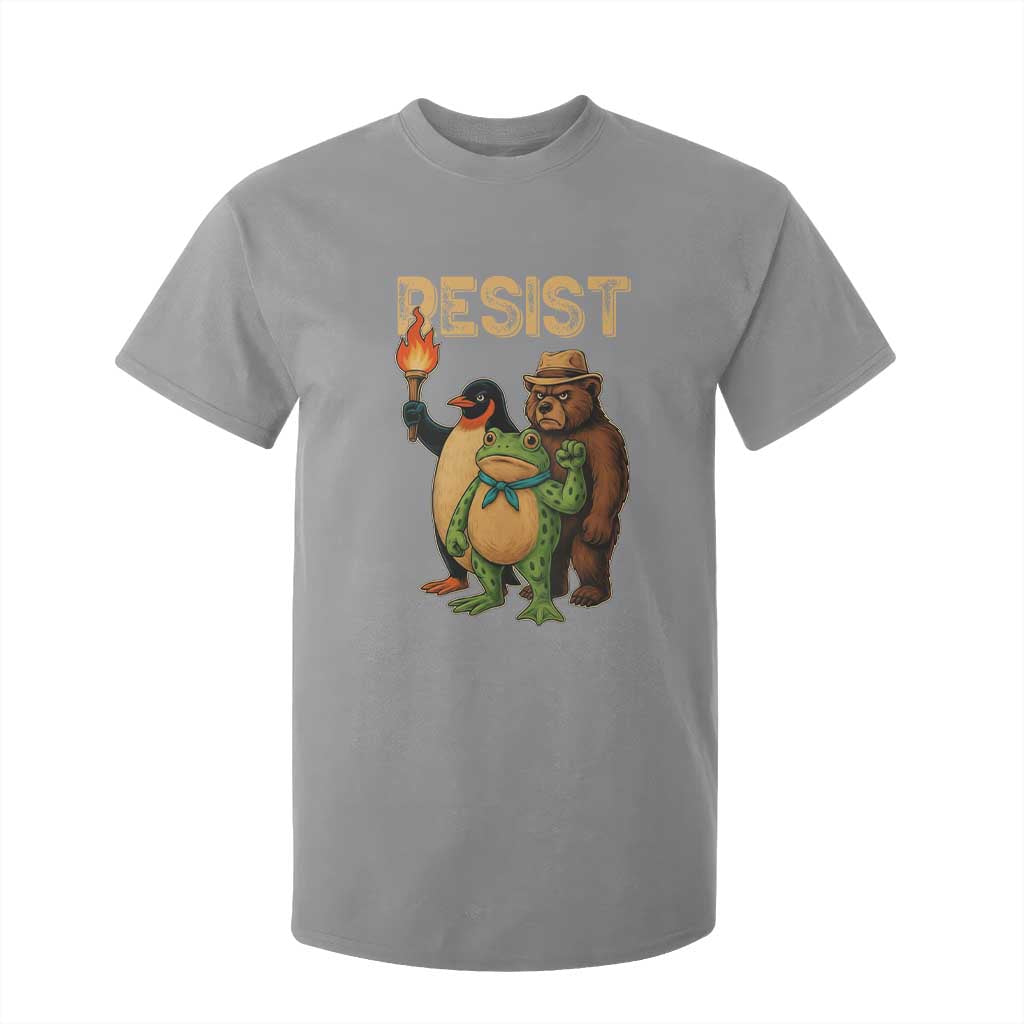 Resist Social Club 2025 T Shirt For Kid Bear Penguin Frog Protest Unity for Social Justice TS02 Sport Gray Print Your Wear