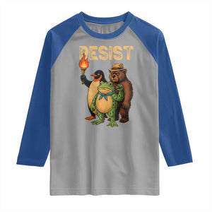 Resist Social Club 2025 Raglan Shirt Bear Penguin Frog Protest Unity for Social Justice TS02 Sport Gray Royal Print Your Wear