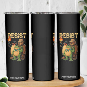 Resist Social Club 2025 Skinny Tumbler Bear Penguin Frog Protest Unity for Social Justice TS02 Print Your Wear