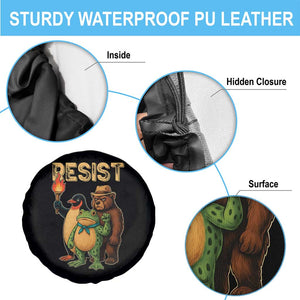 Resist Social Club 2025 Spare Tire Cover Bear Penguin Frog Protest Unity for Social Justice - Print Your Wear