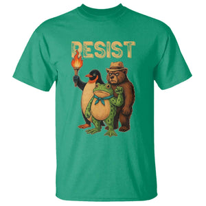 Resist Social Club 2025 T Shirt Bear Penguin Frog Protest Unity for Social Justice TS02 Irish Green Print Your Wear