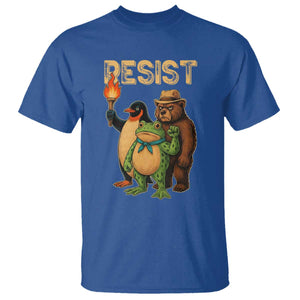 Resist Social Club 2025 T Shirt Bear Penguin Frog Protest Unity for Social Justice TS02 Royal Blue Print Your Wear