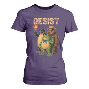 Resist Social Club 2025 T Shirt For Women Bear Penguin Frog Protest Unity for Social Justice TS02 Purple Print Your Wear