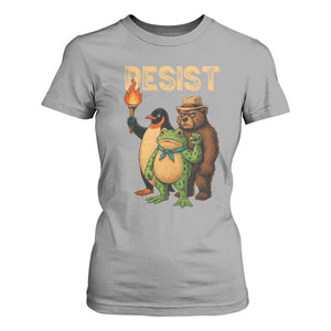 Resist Social Club 2025 T Shirt For Women Bear Penguin Frog Protest Unity for Social Justice TS02 Sport Gray Print Your Wear