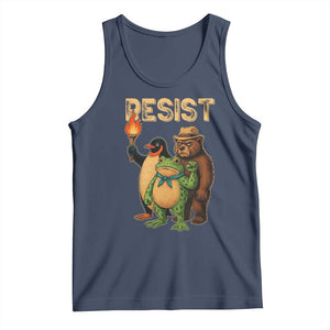 Resist Social Club 2025 Tank Top Bear Penguin Frog Protest Unity for Social Justice - Print Your Wear