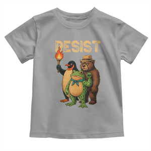 Resist Social Club 2025 Toddler T Shirt Bear Penguin Frog Protest Unity for Social Justice TS02 Sport Gray Print Your Wear