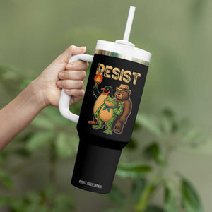 Resist Social Club 2025 Tumbler With Handle Bear Penguin Frog Protest Unity for Social Justice TS02 Print Your Wear