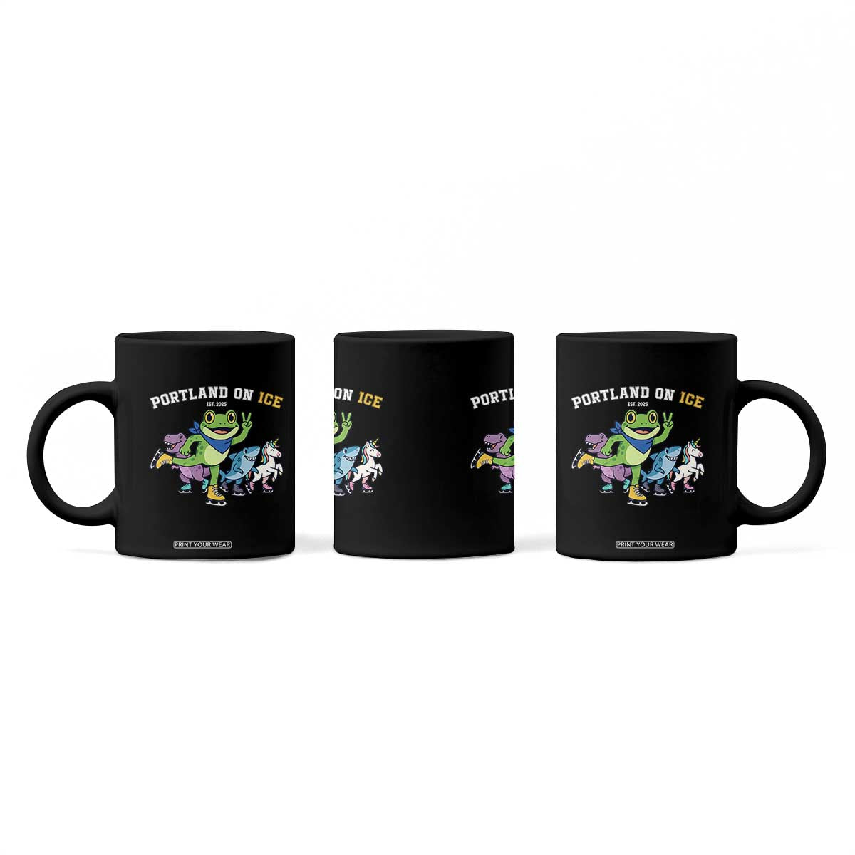 Portland On Ice 2025 Coffee Mug Resist Frog and Inflatable Animals Protest Sarcastic Politics TS02 Print Your Wear