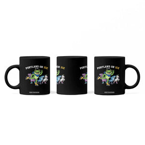 Portland On Ice 2025 Coffee Mug Resist Frog and Inflatable Animals Protest Sarcastic Politics TS02 Print Your Wear