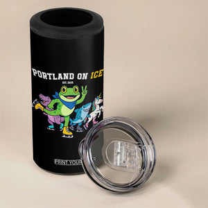 Portland On Ice 2025 4 in 1 Can Cooler Tumbler Resist Frog and Inflatable Animals Protest Sarcastic Politics TS02 Print Your Wear