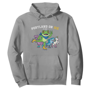 Portland On Ice 2025 Hoodie Resist Frog and Inflatable Animals Protest Sarcastic Politics TS02 Sport Gray Print Your Wear