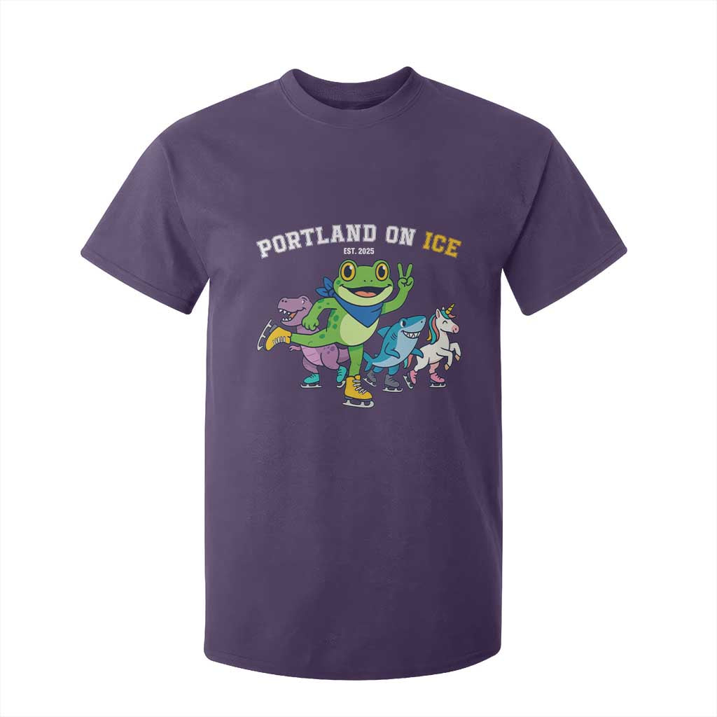 Portland On Ice 2025 T Shirt For Kid Resist Frog and Inflatable Animals Protest Sarcastic Politics TS02 Purple Print Your Wear