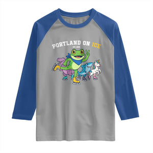 Portland On Ice 2025 Raglan Shirt Resist Frog and Inflatable Animals Protest Sarcastic Politics TS02 Sport Gray Royal Print Your Wear