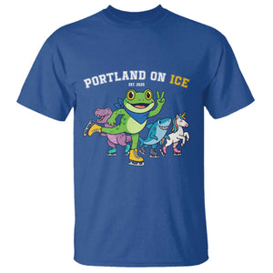 Portland On Ice 2025 T Shirt Resist Frog and Inflatable Animals Protest Sarcastic Politics TS02 Royal Blue Print Your Wear