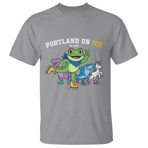 Portland On Ice 2025 T Shirt Resist Frog and Inflatable Animals Protest Sarcastic Politics TS02 Sport Gray Print Your Wear