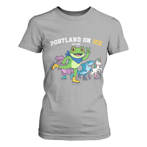 Portland On Ice 2025 T Shirt For Women Resist Frog and Inflatable Animals Protest Sarcastic Politics TS02 Sport Gray Print Your Wear