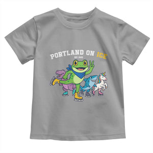 Portland On Ice 2025 Toddler T Shirt Resist Frog and Inflatable Animals Protest Sarcastic Politics TS02 Sport Gray Print Your Wear