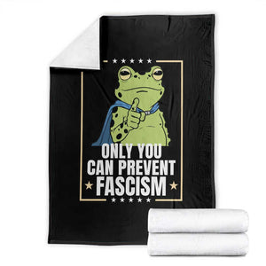 Only You Can Prevent Fascism Patriotic Frog Throw Blanket Resist Protest Poster - Print Your Wear
