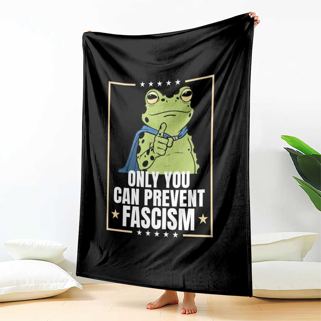 Only You Can Prevent Fascism Patriotic Frog Throw Blanket Resist Protest Poster TS02 Print Your Wear
