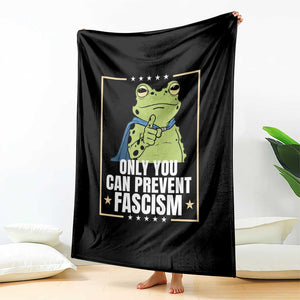 Only You Can Prevent Fascism Patriotic Frog Throw Blanket Resist Protest Poster - Print Your Wear