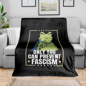 Only You Can Prevent Fascism Patriotic Frog Throw Blanket Resist Protest Poster - Print Your Wear
