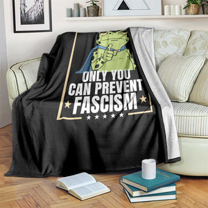 Only You Can Prevent Fascism Patriotic Frog Throw Blanket Resist Protest Poster - Print Your Wear