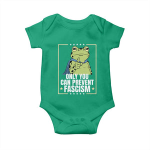 Only You Can Prevent Fascism Patriotic Frog Baby Onesie Resist Protest Poster TS02 Irish Green Print Your Wear
