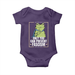 Only You Can Prevent Fascism Patriotic Frog Baby Onesie Resist Protest Poster TS02 Purple Print Your Wear