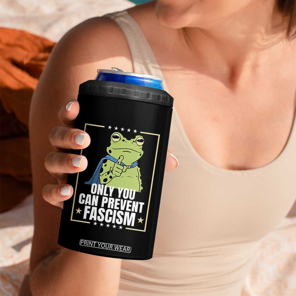 Only You Can Prevent Fascism Patriotic Frog 4 in 1 Can Cooler Tumbler Resist Protest Poster TS02 Print Your Wear