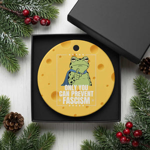 Only You Can Prevent Fascism Patriotic Frog Ceramic Ornament Resist Protest Poster - Print Your Wear