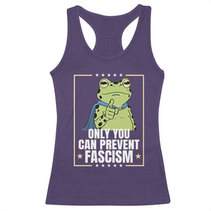 Only You Can Prevent Fascism Patriotic Frog Racerback Tank Top Resist Protest Poster TS02 Purple Print Your Wear