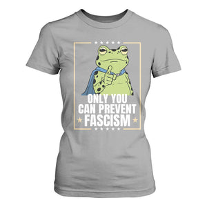 Only You Can Prevent Fascism Patriotic Frog T Shirt For Women Resist Protest Poster TS02 Sport Gray Print Your Wear