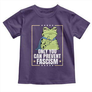 Only You Can Prevent Fascism Patriotic Frog Toddler T Shirt Resist Protest Poster TS02 Purple Print Your Wear