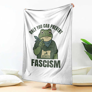 Only You Can Prevent Fascism Portland Frog Throw Blanket Resist Protest Forest Ranger - Print Your Wear