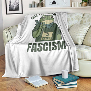 Only You Can Prevent Fascism Portland Frog Throw Blanket Resist Protest Forest Ranger - Print Your Wear