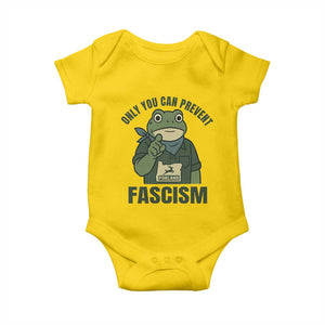 Only You Can Prevent Fascism Portland Frog Baby Onesie Resist Protest Forest Ranger TS02 Daisy Print Your Wear
