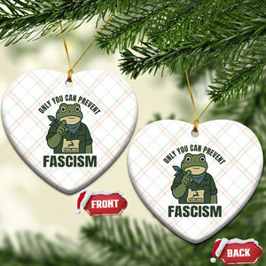 Only You Can Prevent Fascism Portland Frog Ceramic Ornament Resist Protest Forest Ranger - Print Your Wear