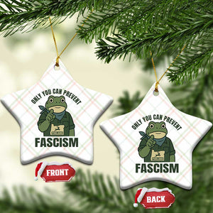 Only You Can Prevent Fascism Portland Frog Ceramic Ornament Resist Protest Forest Ranger - Print Your Wear